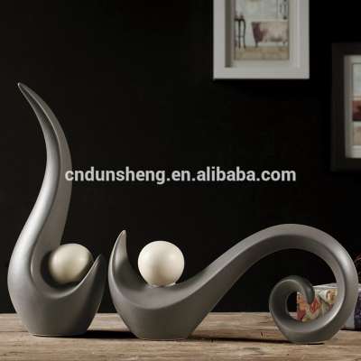 Wholesale home accessory ceramic unpainted abstract matt sculpture ,