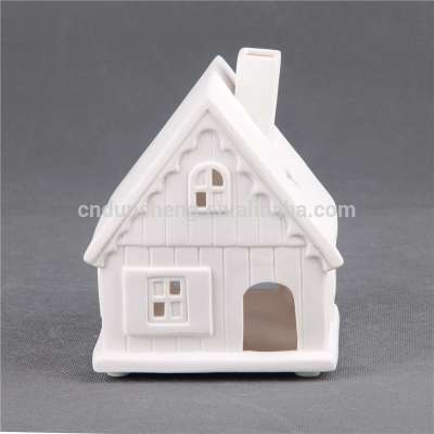 Xmas Gift Ceramic House Ceramic Small Tea Lights Candlestick Furnishings Home Decor Candle Holders